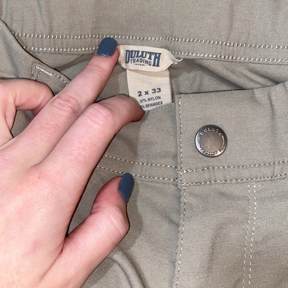 Duluth trading company tan dry on the fly slim leg pants - Picture 2 of 4